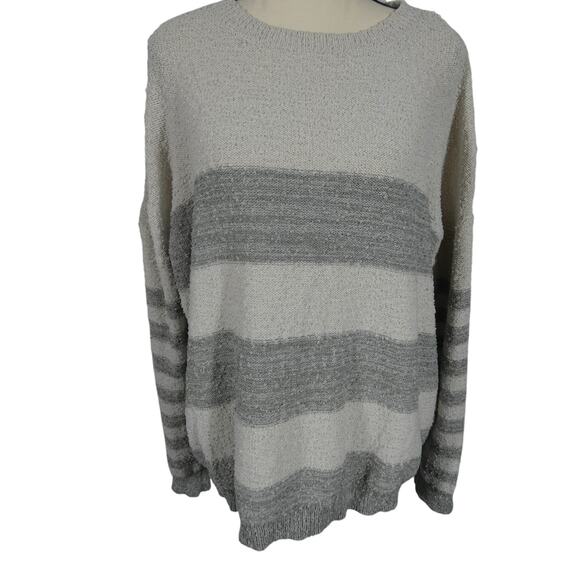 Knox Rose Women's XL Sweater Popcorn Texture Striped Stretchy Casual - Picture 1 of 9